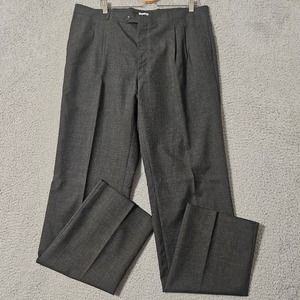 Monsieur Givenchy Pants Mens Size 40 x Unhemmed Pleated Trouser‎ Wool Suit Pants